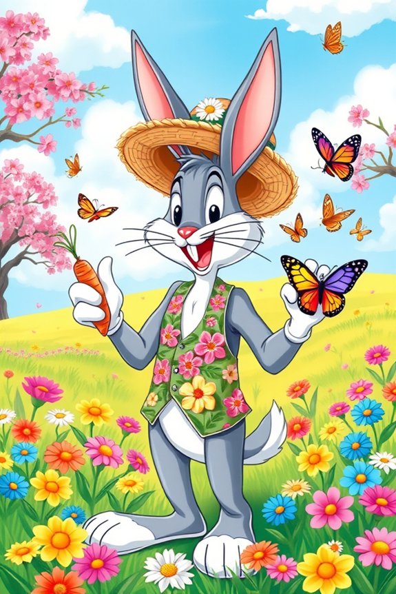 colorful bugs bunny drawing