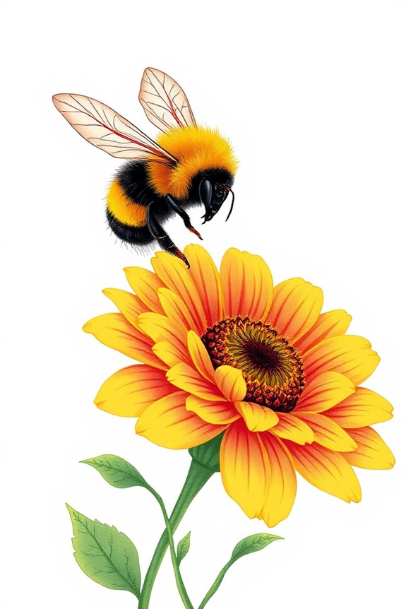 colorful bumble bee drawing