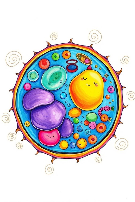 colorful cell membrane artwork