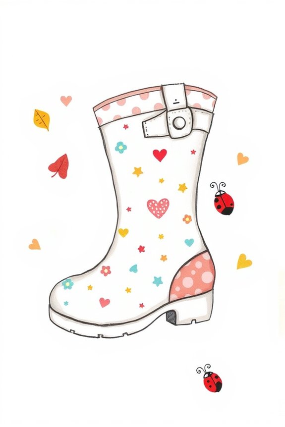 colorful cute boot drawing