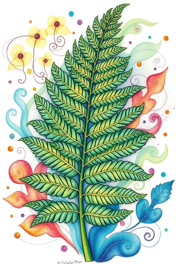 colorful fern art project