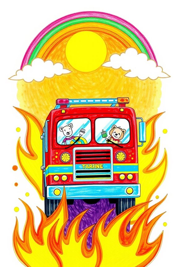 colorful fire truck project