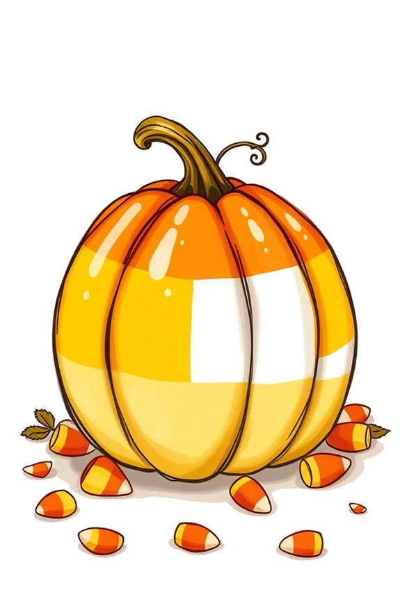 colorful halloween pumpkin drawing