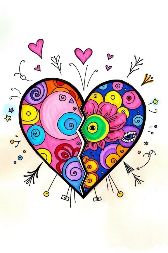 colorful heartbreak artistic expression