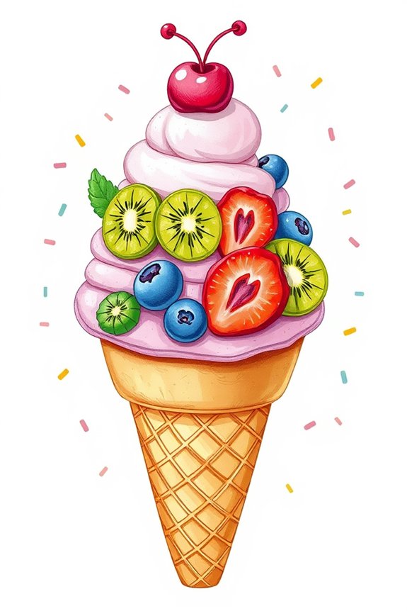 colorful ice cream cone