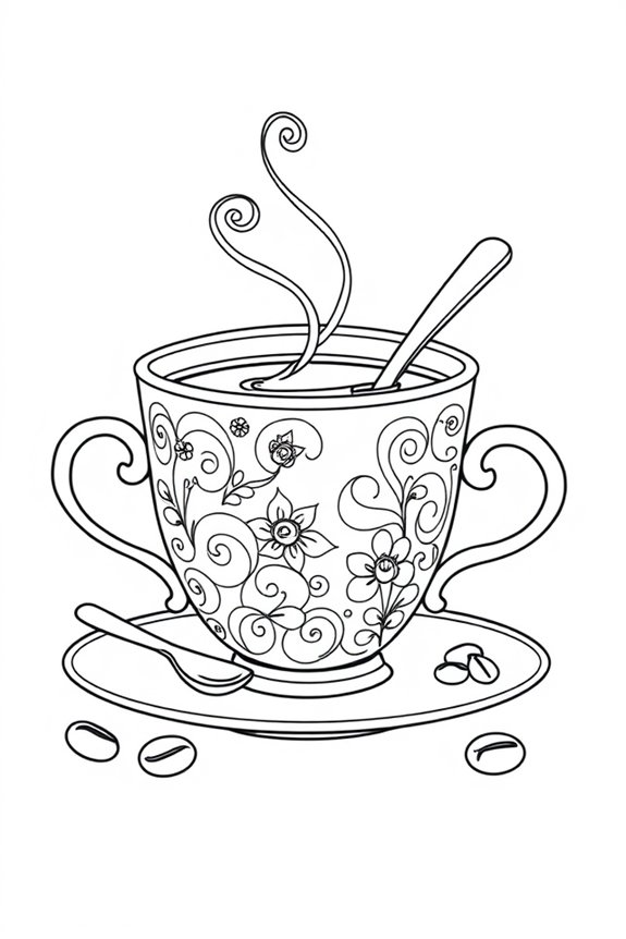 colorful minimalistic cup drawing