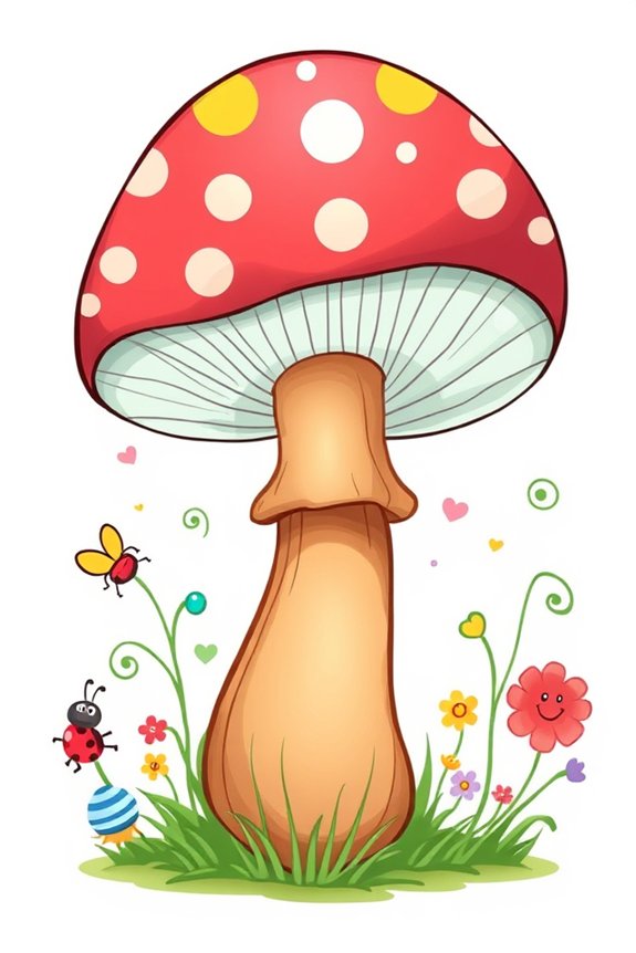 colorful mushroom doodle drawing