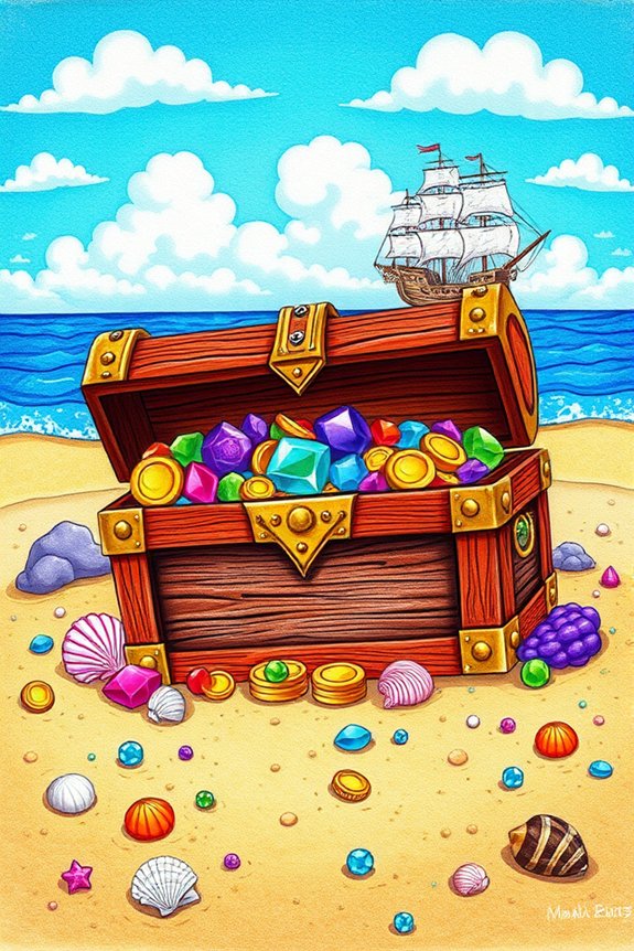colorful pirate treasure chest