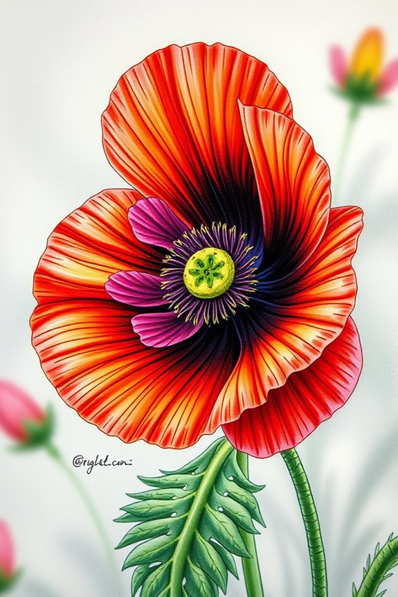 colorful poppy flower illustration