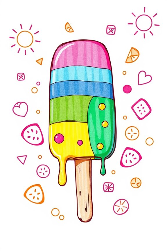 colorful popsicle drawing project