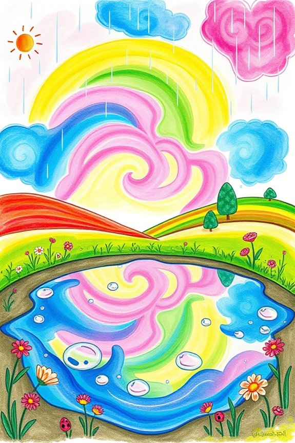 colorful puddle art project