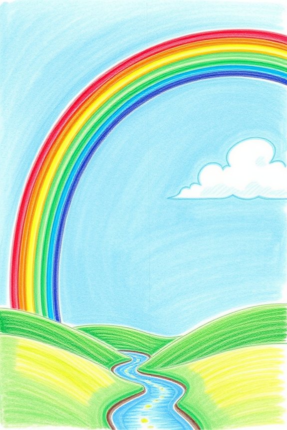 colorful rainbow drawing project