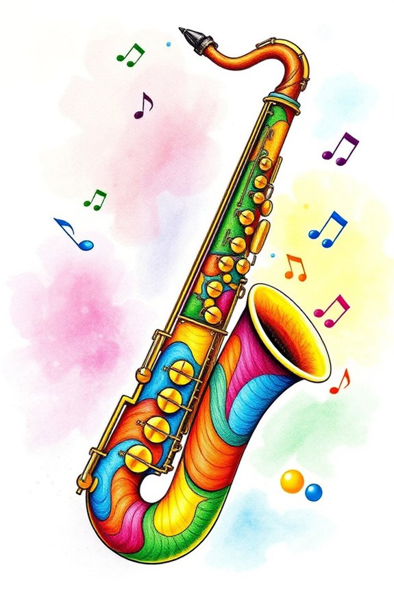 colorful saxophone artistic expression