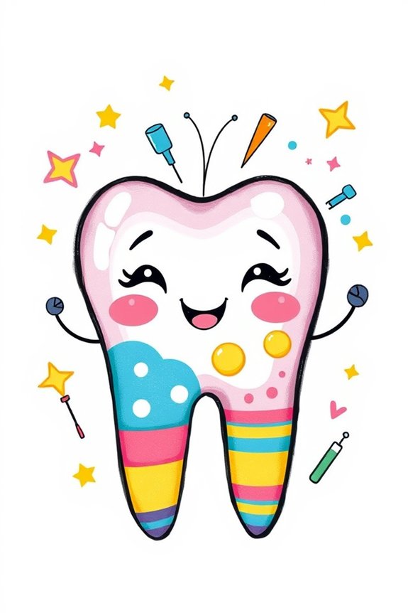 colorful tooth drawing project