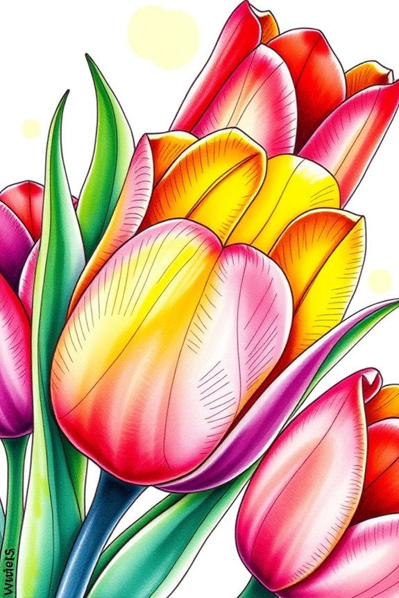 colorful tulip art project