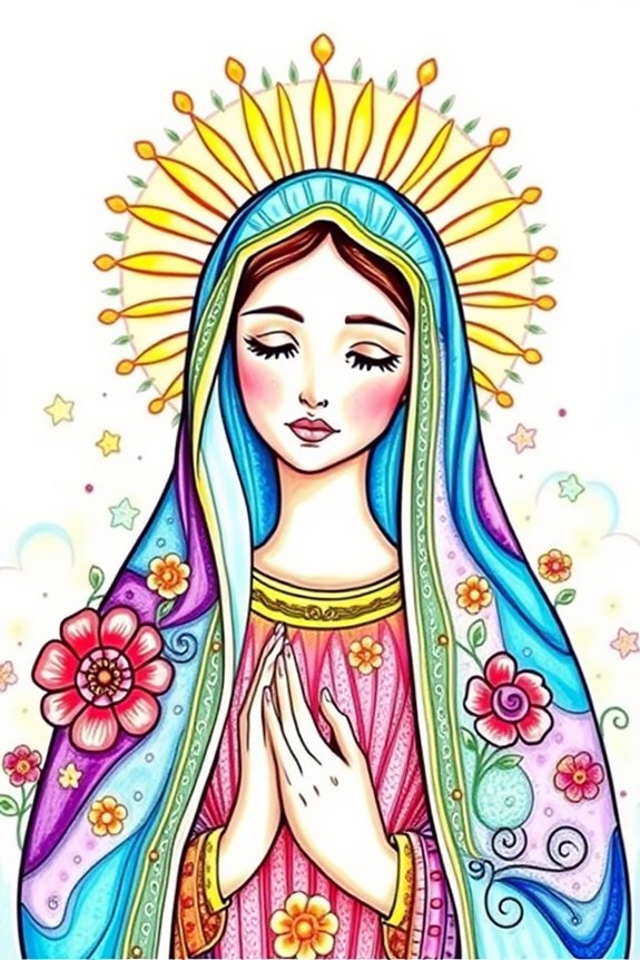 colorful virgin mary artwork