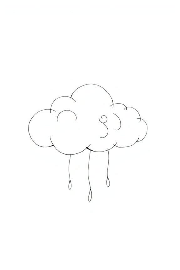 continuous line cloud art