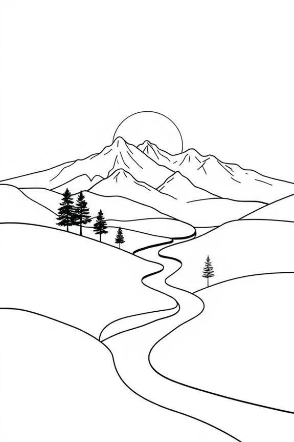 continuous line nature art