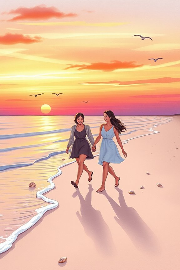 couple exploring vibrant beach
