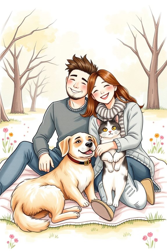 couples and pets bonding