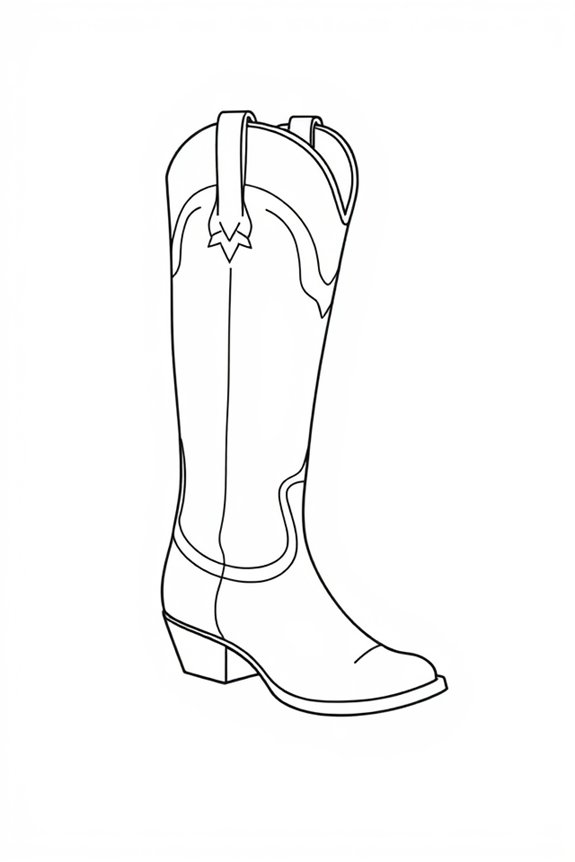 cowboy boot line drawing