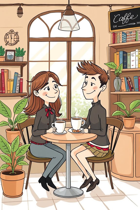 cozy coffee shop doodle