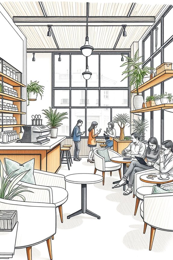 cozy coffee shop interior