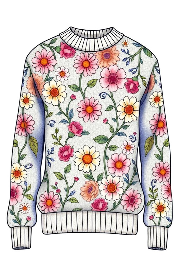 cozy floral fashion illustration