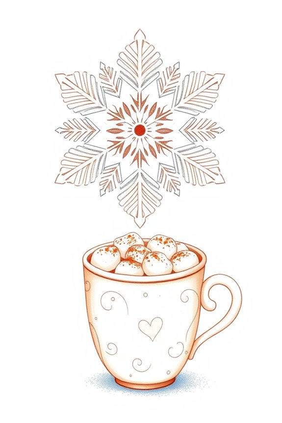 cozy winter cocoa drawing