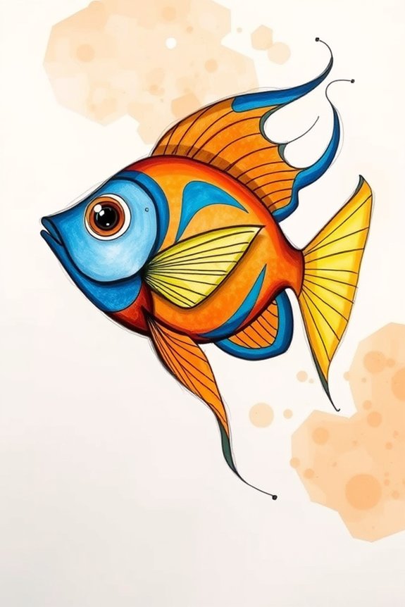 creative abstract fish art