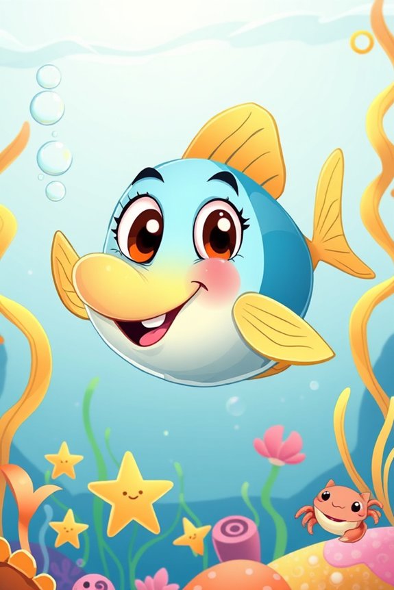 creative bubbly fish art