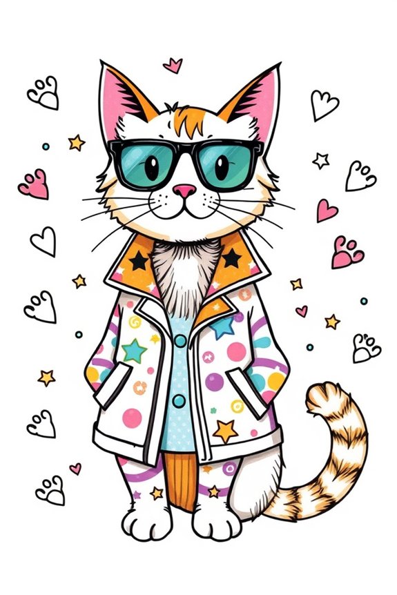 creative cat jacket art