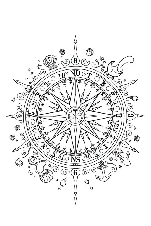 creative compass rose doodling