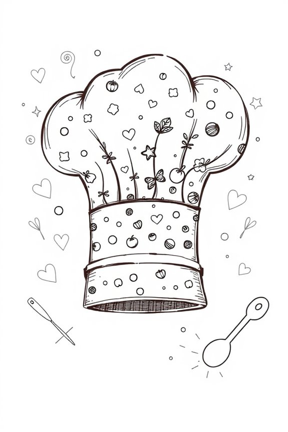 creative doodle chef hats