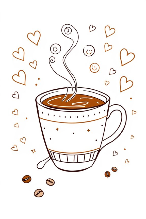 creative doodle coffee cup