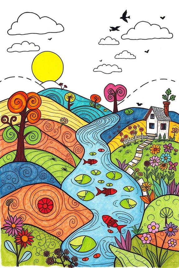 creative doodle landscape art