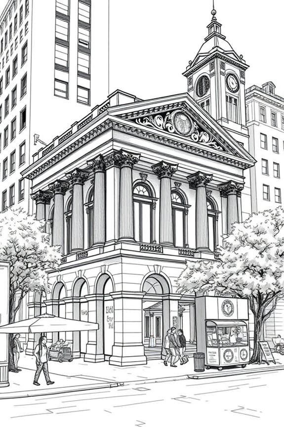 creative geometric bank drawing