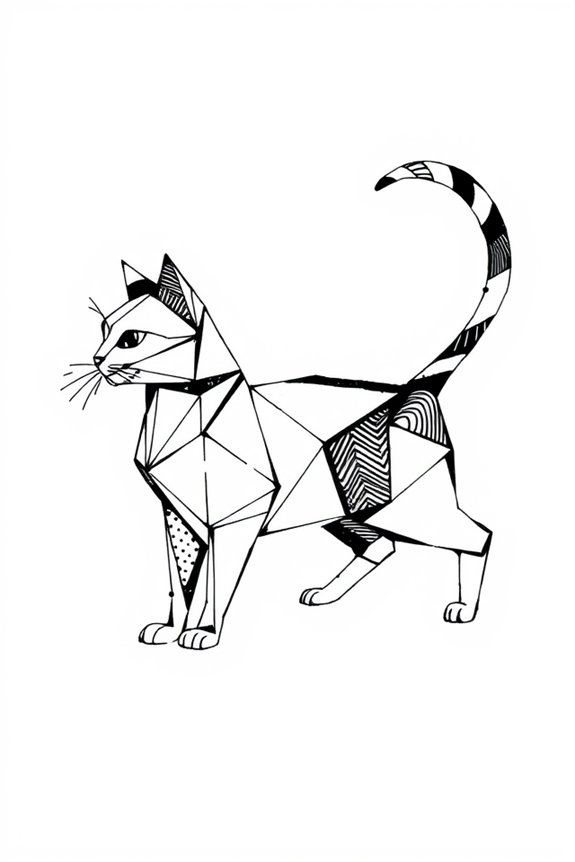 creative geometric cat design