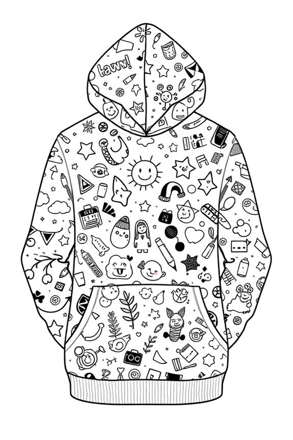 creative hoodie drawing project