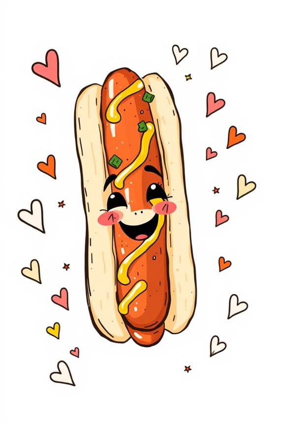 creative hot dog doodle