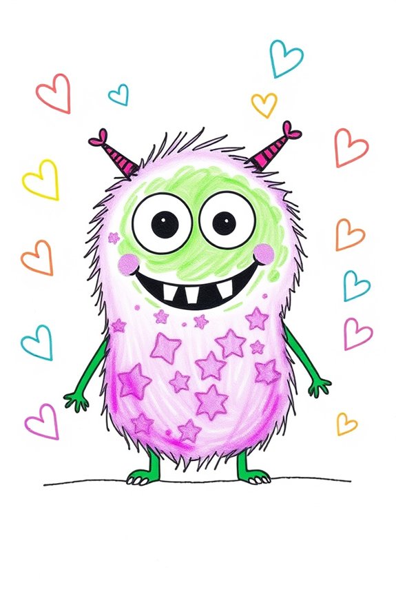 creative monster drawing project