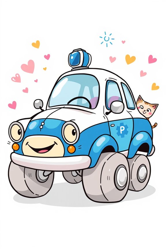 creative police car doodle