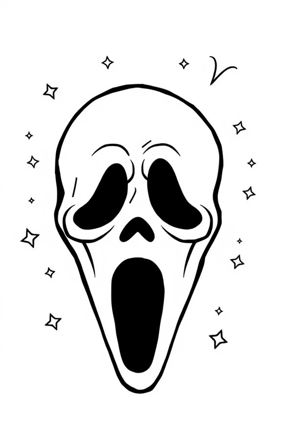 creative scream mask doodle