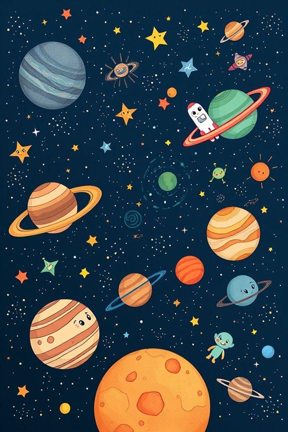 creative solar system doodle