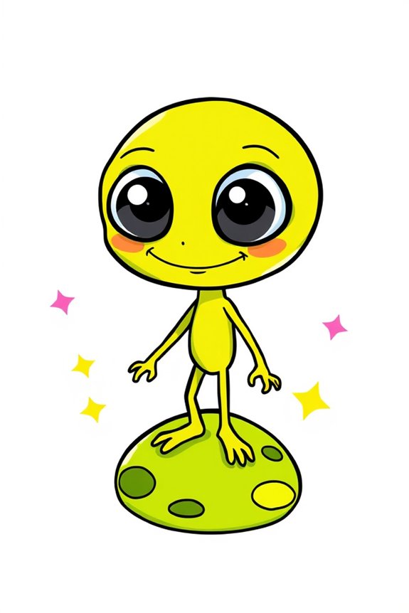creative vibrant alien drawing