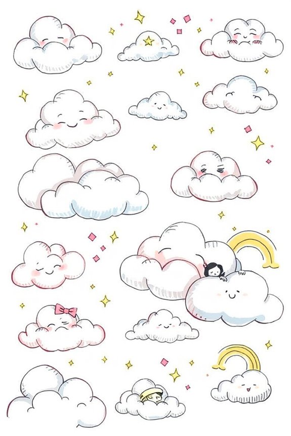 creative whimsical cloud drawing