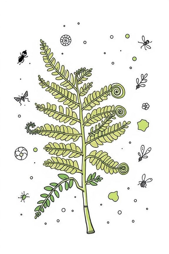 creative whimsical fern drawing