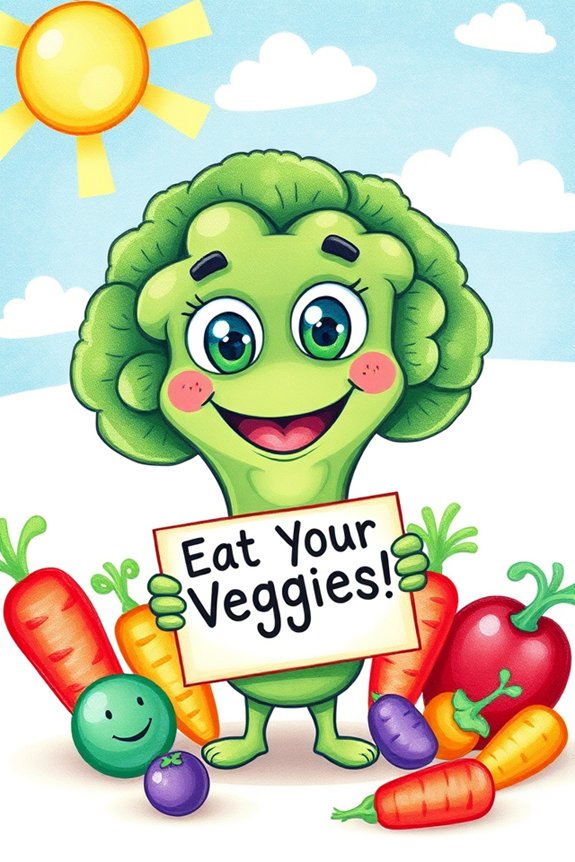 cute broccoli cartoon drawing