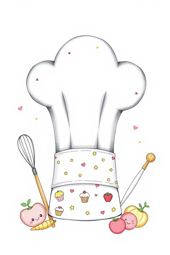cute chef hat drawing
