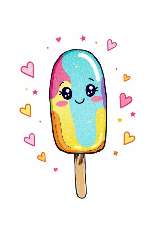 cute colorful popsicle doodles